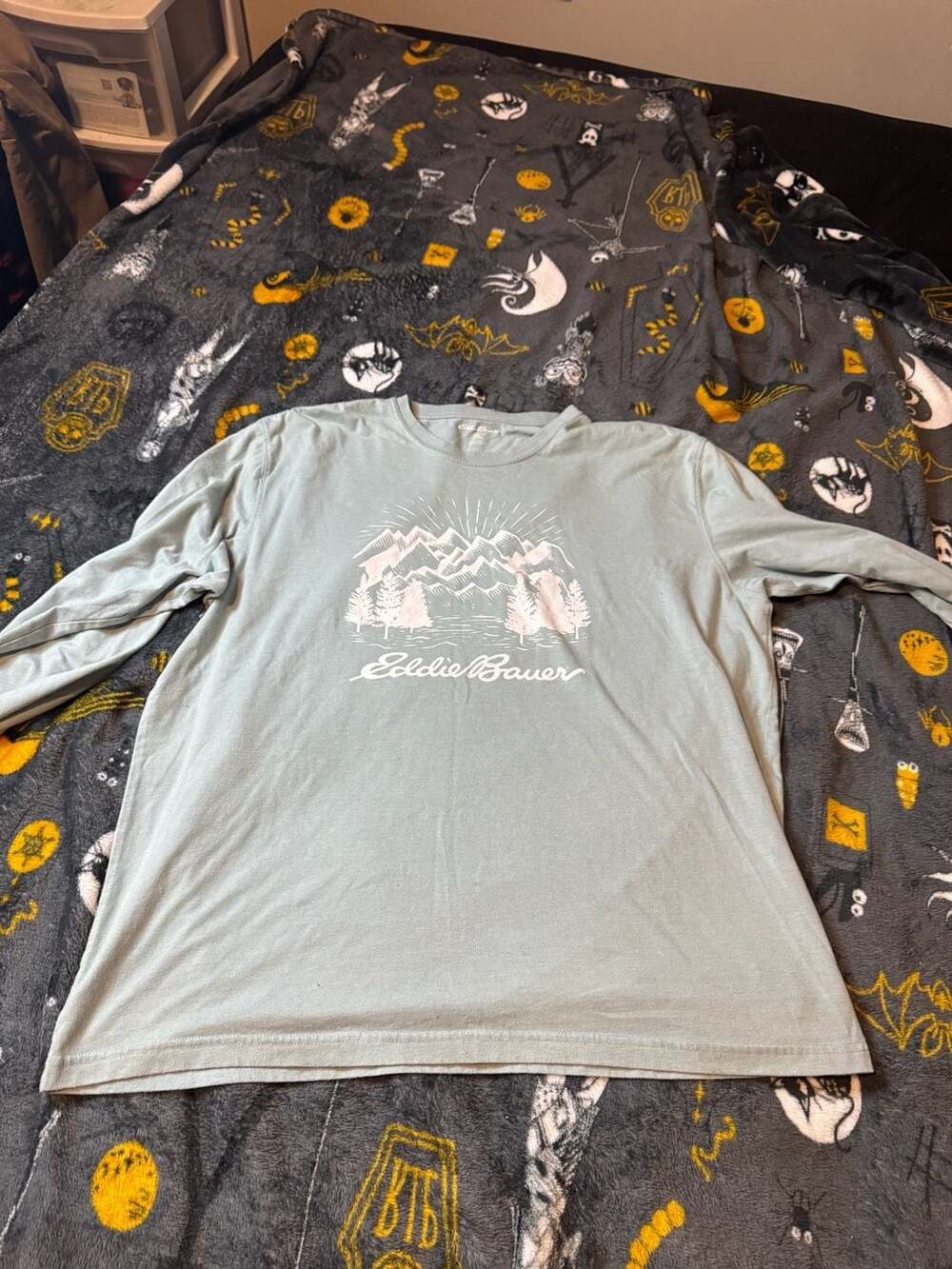 Eddie Bauer Men's Mountain Graphic Print Long Sleeve T-Shirt Size XL